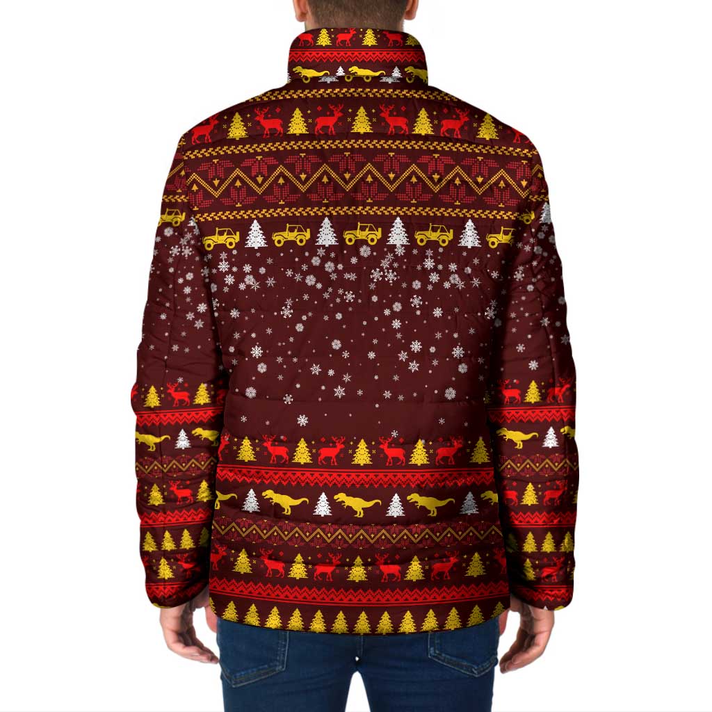 Santassic Park Santa Claus Christmas Padded Jacket Xmas Holiday Patterns - Wonder Print Shop