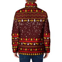 Santassic Park Santa Claus Christmas Padded Jacket Xmas Holiday Patterns - Wonder Print Shop