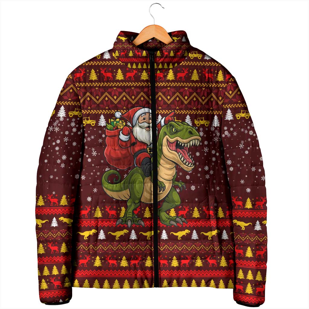 Santassic Park Santa Claus Christmas Padded Jacket Xmas Holiday Patterns - Wonder Print Shop