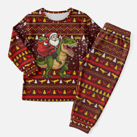 Santassic Park Santa Claus Christmas Pajama Set Xmas Holiday Patterns - Wonder Print Shop