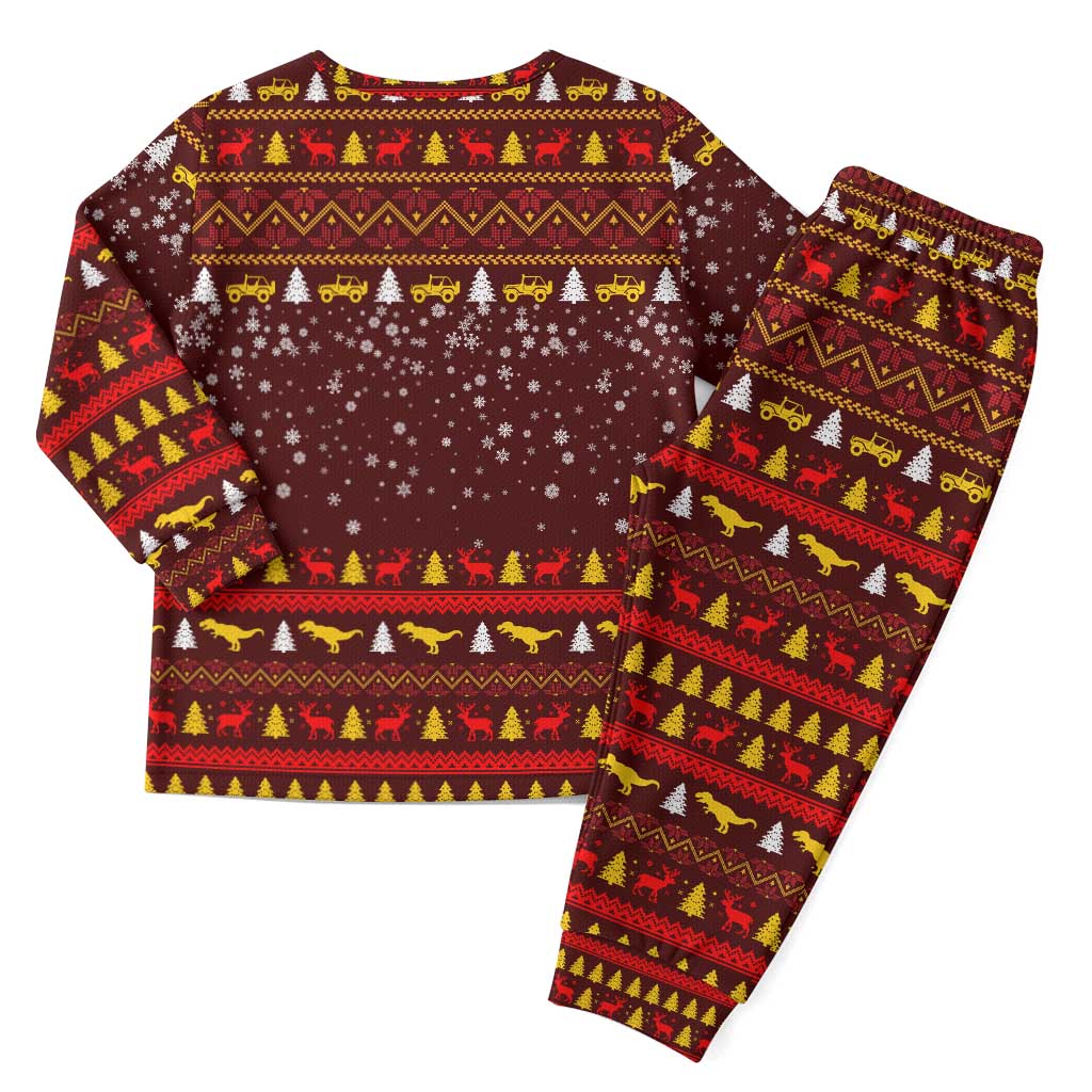 Santassic Park Santa Claus Christmas Pajama Set Xmas Holiday Patterns - Wonder Print Shop