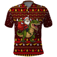 Santassic Park Santa Claus Christmas Polo Shirt Xmas Holiday Patterns - Wonder Print Shop