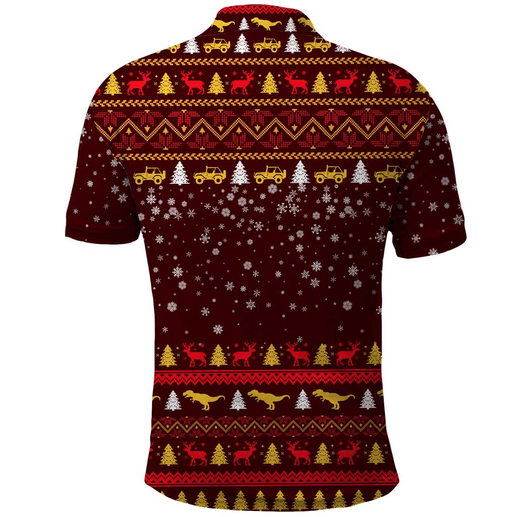 Santassic Park Santa Claus Christmas Polo Shirt Xmas Holiday Patterns - Wonder Print Shop