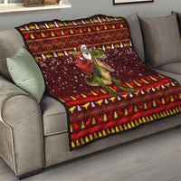 Santassic Park Santa Claus Christmas Quilt Xmas Holiday Patterns - Wonder Print Shop