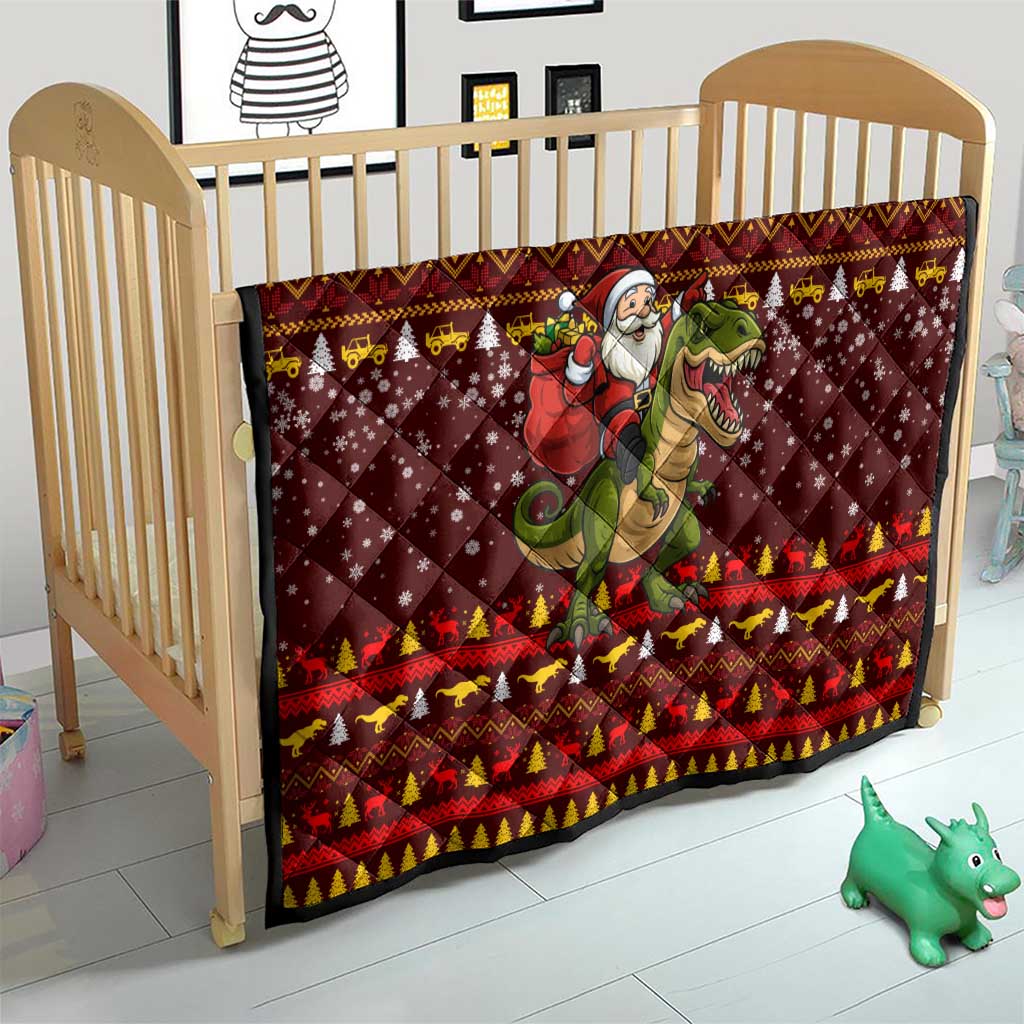 Santassic Park Santa Claus Christmas Quilt Xmas Holiday Patterns - Wonder Print Shop