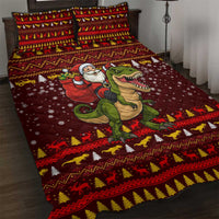 Santassic Park Santa Claus Christmas Quilt Bed Set Xmas Holiday Patterns - Wonder Print Shop