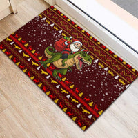 Santassic Park Santa Claus Christmas Rubber Doormat Xmas Holiday Patterns - Wonder Print Shop