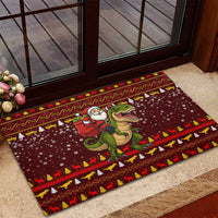 Santassic Park Santa Claus Christmas Rubber Doormat Xmas Holiday Patterns - Wonder Print Shop
