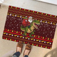 Santassic Park Santa Claus Christmas Rubber Doormat Xmas Holiday Patterns - Wonder Print Shop