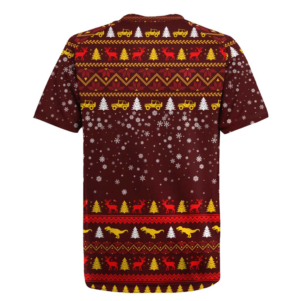 Santassic Park Santa Claus Christmas Rugby Jersey Xmas Holiday Patterns - Wonder Print Shop