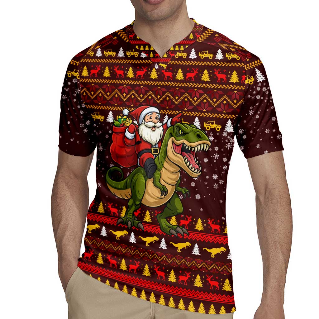 Santassic Park Santa Claus Christmas Rugby Jersey Xmas Holiday Patterns - Wonder Print Shop
