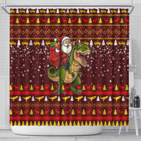 Santassic Park Santa Claus Christmas Shower Curtain Xmas Holiday Patterns - Wonder Print Shop