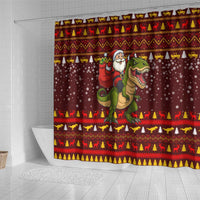 Santassic Park Santa Claus Christmas Shower Curtain Xmas Holiday Patterns - Wonder Print Shop