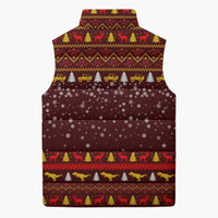Santassic Park Santa Claus Christmas Sleeveless Puffer Jacket Xmas Holiday Patterns - Wonder Print Shop