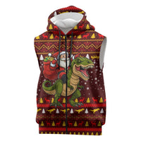 Santassic Park Santa Claus Christmas Sleeveless Zip Hoodie Xmas Holiday Patterns - Wonder Print Shop