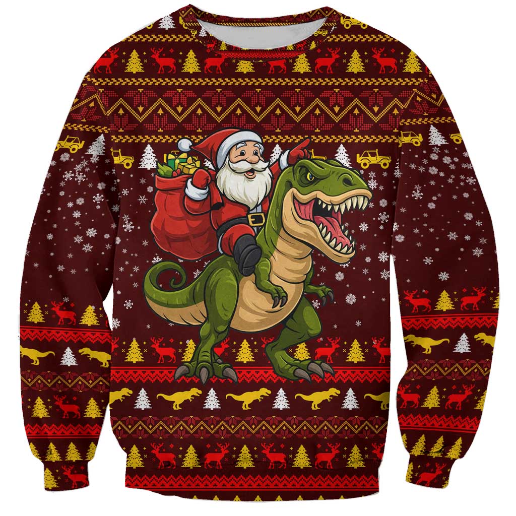 Santassic Park Santa Claus Christmas Sweatshirt Xmas Holiday Patterns - Wonder Print Shop