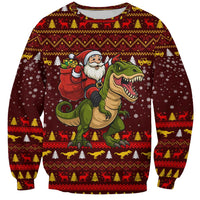 Santassic Park Santa Claus Christmas Sweatshirt Xmas Holiday Patterns - Wonder Print Shop