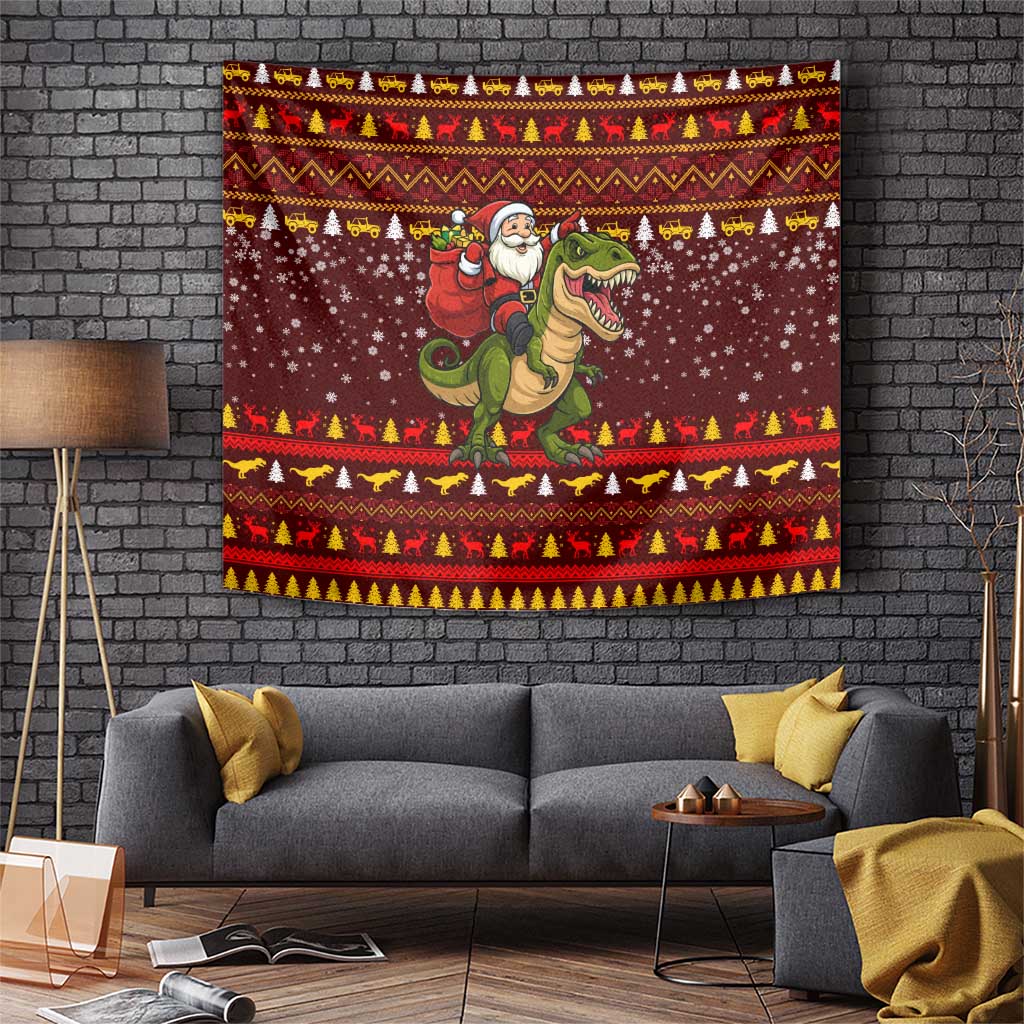 Santassic Park Santa Claus Christmas Tapestry Xmas Holiday Patterns - Wonder Print Shop
