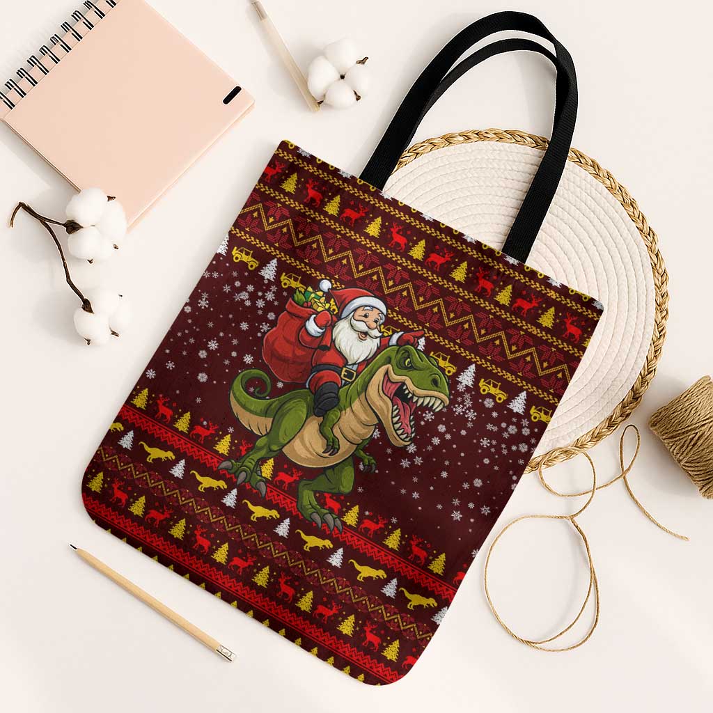 Santassic Park Santa Claus Christmas Tote Bag Xmas Holiday Patterns - Wonder Print Shop
