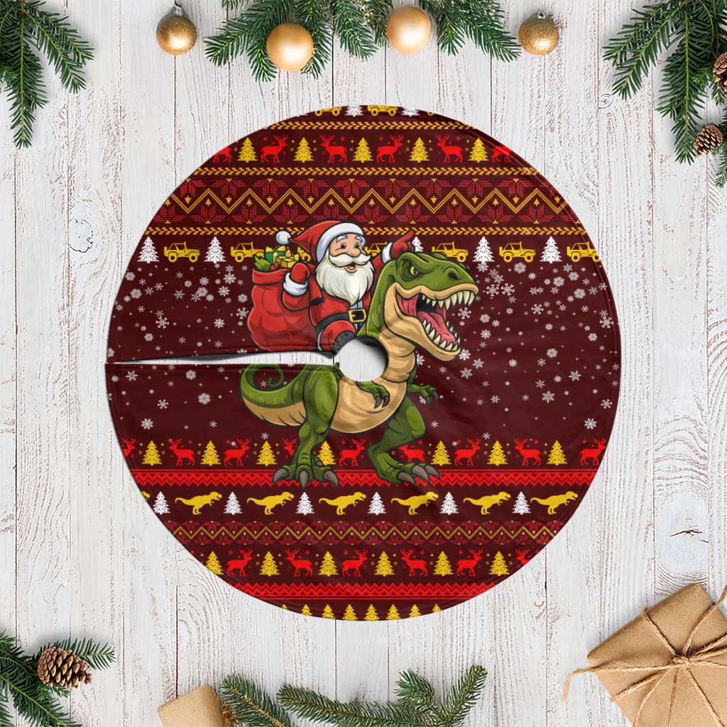 Santassic Park Santa Claus Christmas Tree Skirt Xmas Holiday Patterns - Wonder Print Shop