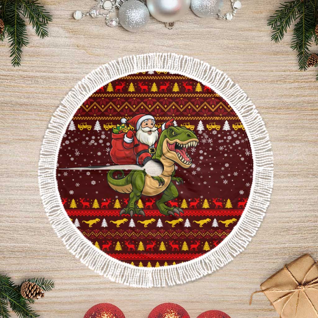 Santassic Park Santa Claus Christmas Tree Skirt Xmas Holiday Patterns - Wonder Print Shop