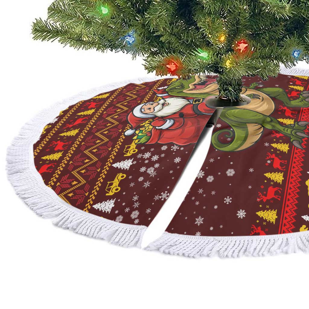 Santassic Park Santa Claus Christmas Tree Skirt Xmas Holiday Patterns - Wonder Print Shop