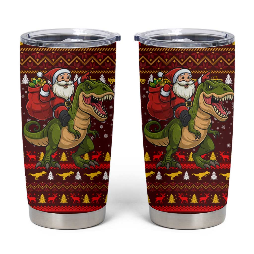 Santassic Park Santa Claus Christmas Tumbler Cup Xmas Holiday Patterns - Wonder Print Shop