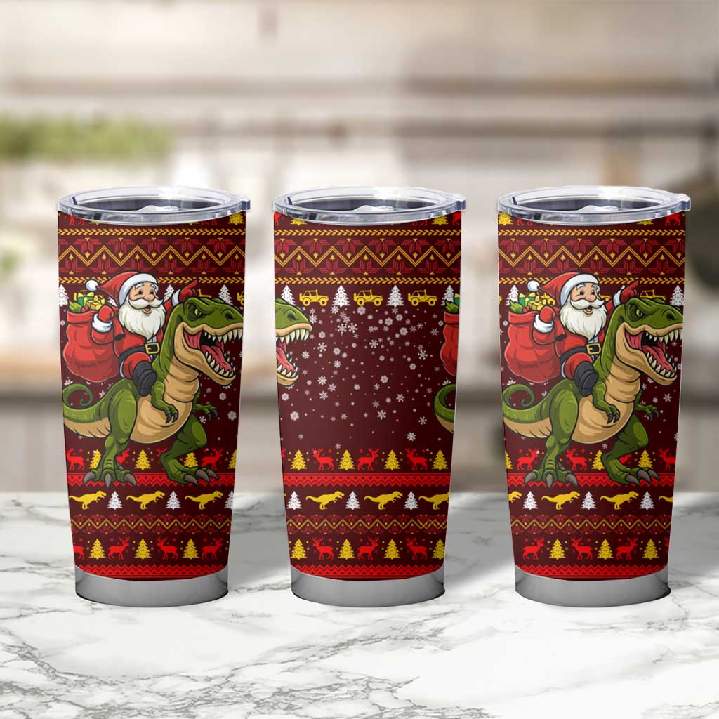 Santassic Park Santa Claus Christmas Tumbler Cup Xmas Holiday Patterns - Wonder Print Shop