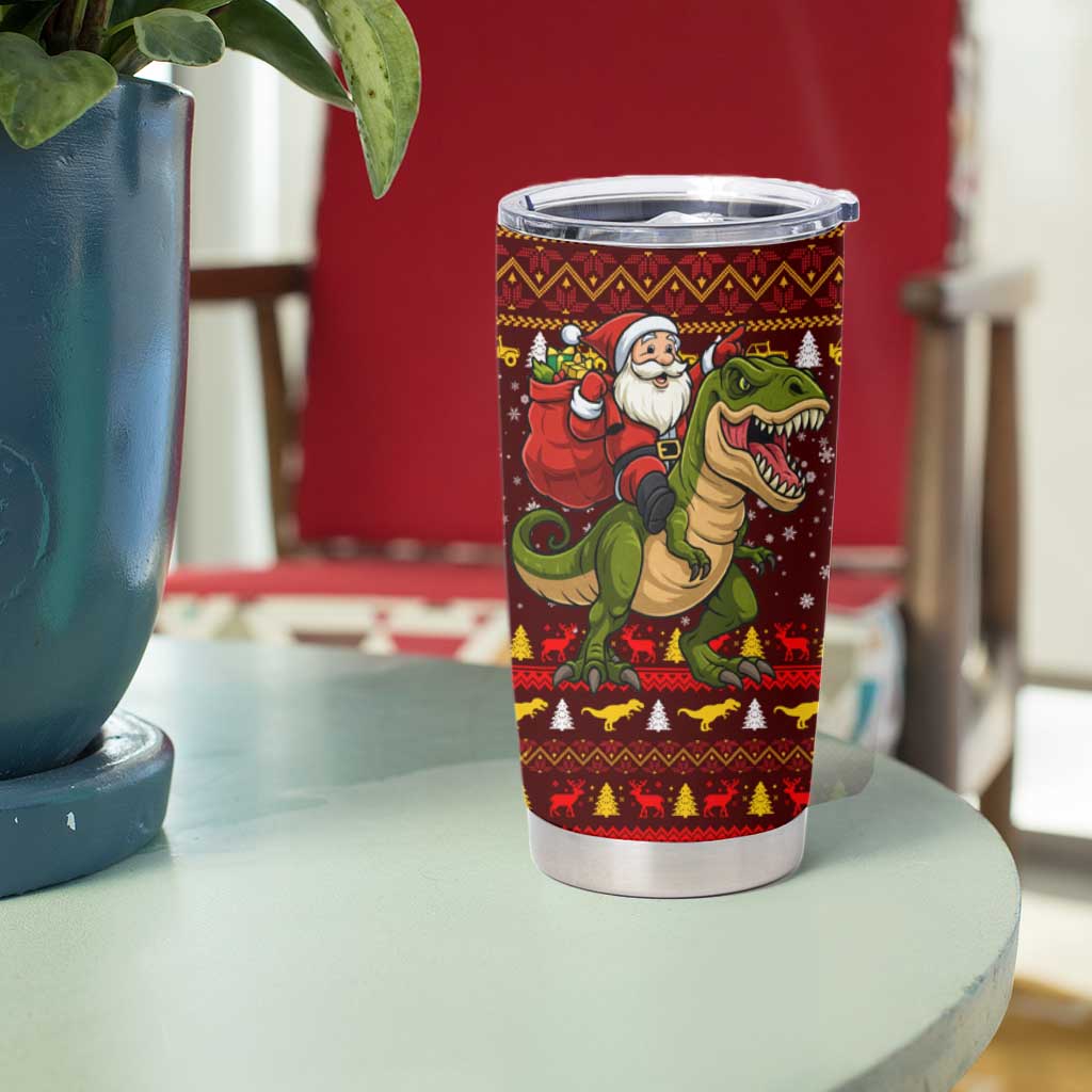 Santassic Park Santa Claus Christmas Tumbler Cup Xmas Holiday Patterns - Wonder Print Shop