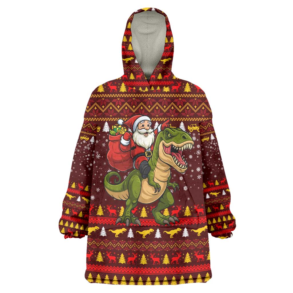Santassic Park Santa Claus Christmas Wearable Blanket Hoodie Xmas Holiday Patterns - Wonder Print Shop