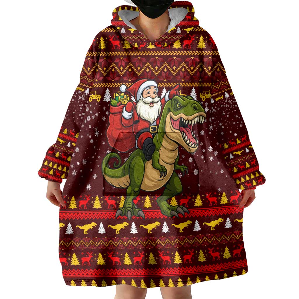 Santassic Park Santa Claus Christmas Wearable Blanket Hoodie Xmas Holiday Patterns - Wonder Print Shop