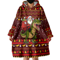 Santassic Park Santa Claus Christmas Wearable Blanket Hoodie Xmas Holiday Patterns - Wonder Print Shop