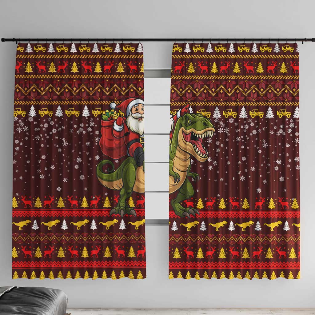 Santassic Park Santa Claus Christmas Window Curtain Xmas Holiday Patterns - Wonder Print Shop