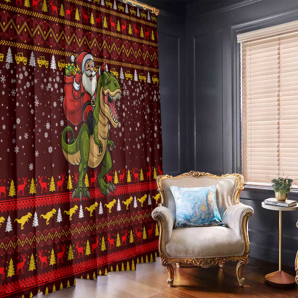 Santassic Park Santa Claus Christmas Window Curtain Xmas Holiday Patterns - Wonder Print Shop