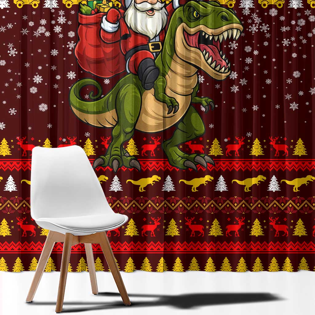 Santassic Park Santa Claus Christmas Window Curtain Xmas Holiday Patterns - Wonder Print Shop
