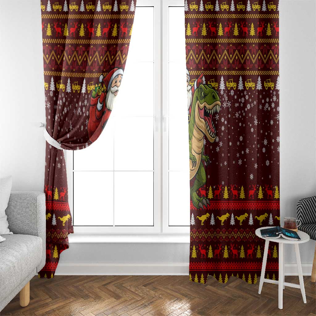 Santassic Park Santa Claus Christmas Window Curtain Xmas Holiday Patterns - Wonder Print Shop