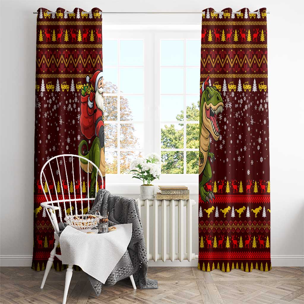 Santassic Park Santa Claus Christmas Window Curtain Xmas Holiday Patterns - Wonder Print Shop