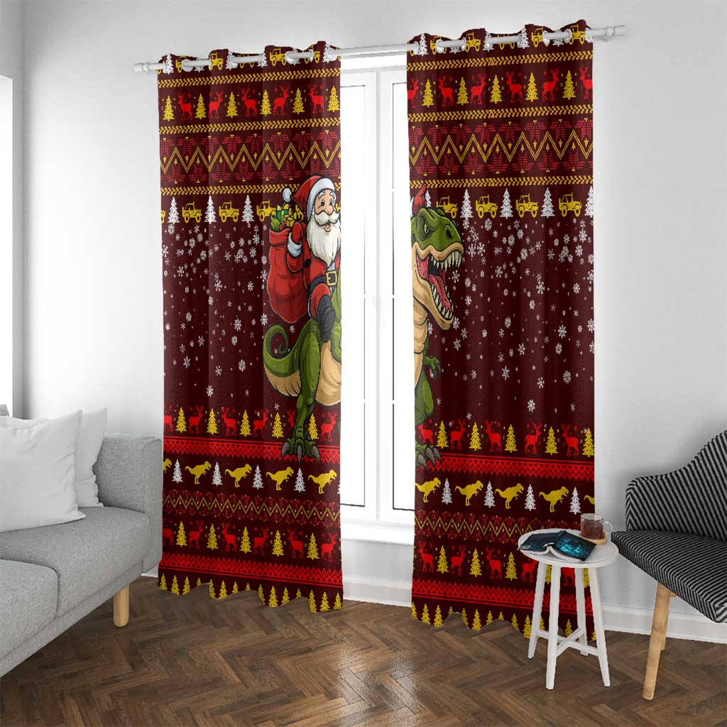 Santassic Park Santa Claus Christmas Window Curtain Xmas Holiday Patterns - Wonder Print Shop