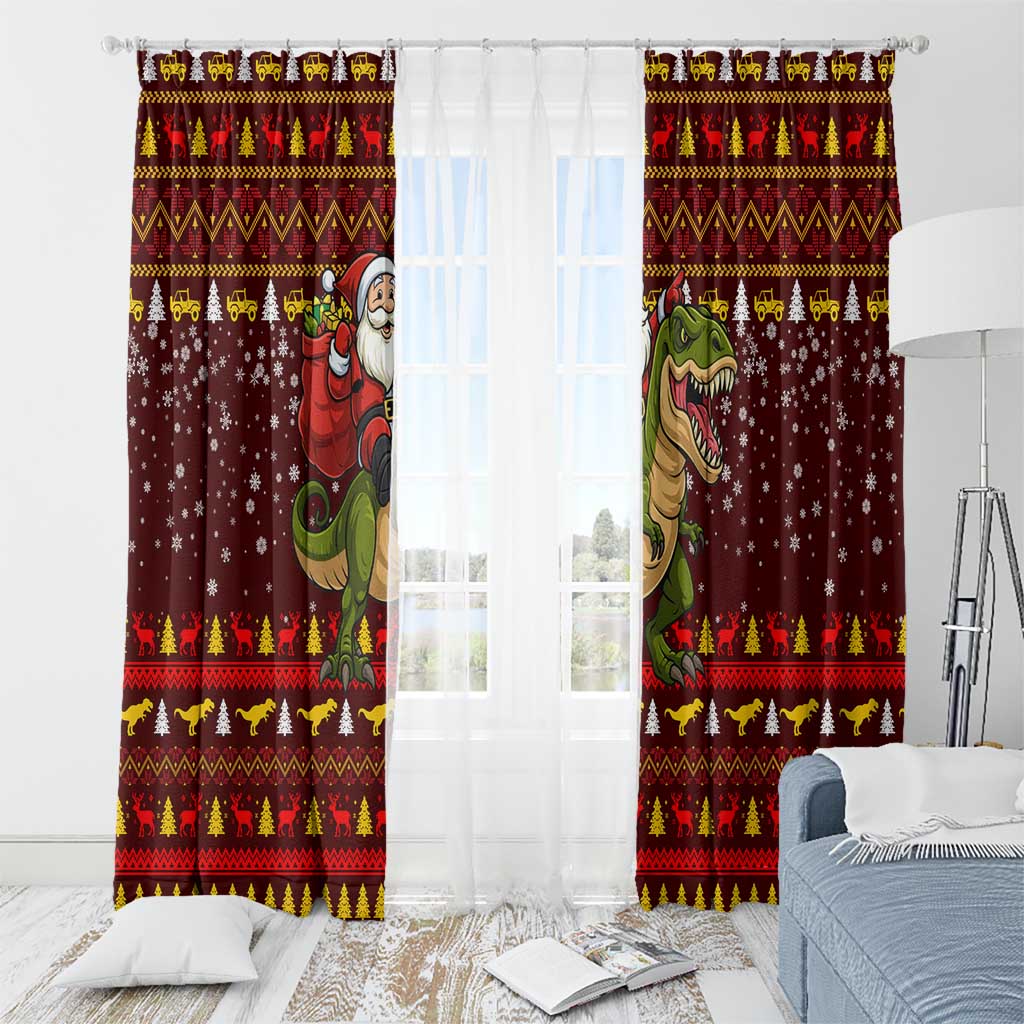 Santassic Park Santa Claus Christmas Window Curtain Xmas Holiday Patterns - Wonder Print Shop