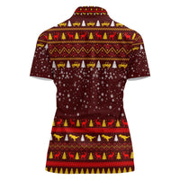 Santassic Park Santa Claus Christmas Women Polo Shirt Xmas Holiday Patterns - Wonder Print Shop