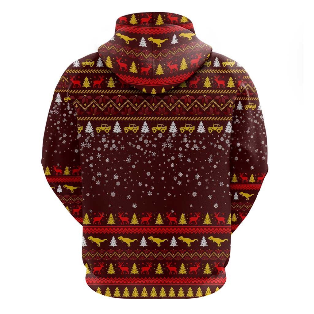 Santassic Park Santa Claus Christmas Zip Hoodie Xmas Holiday Patterns - Wonder Print Shop