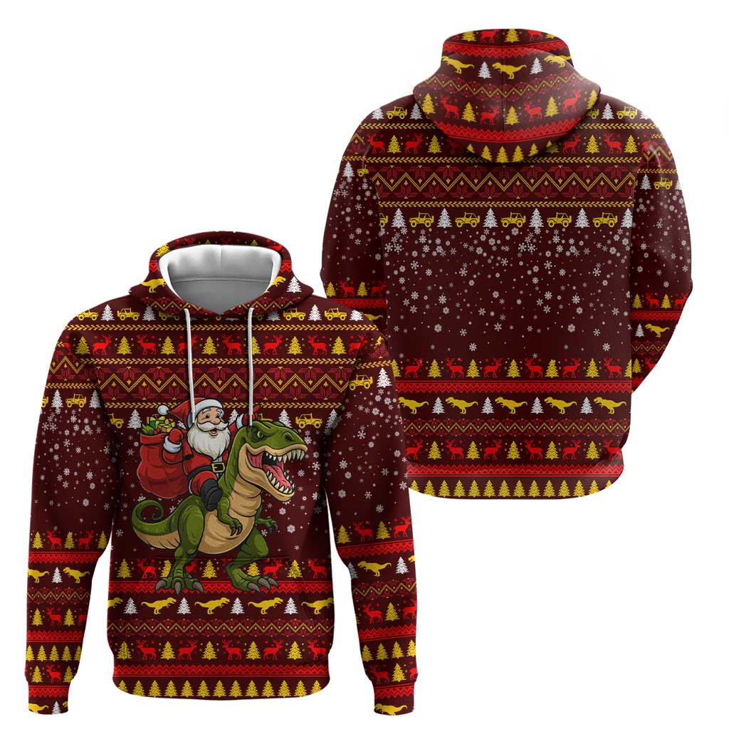 Santassic Park Santa Claus Christmas Zip Hoodie Xmas Holiday Patterns - Wonder Print Shop