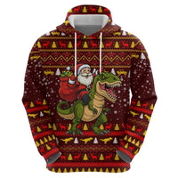 Santassic Park Santa Claus Christmas Zip Hoodie Xmas Holiday Patterns - Wonder Print Shop