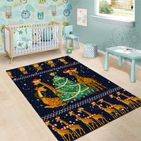 Love Giraffe Christmas Area Rug Xmas Holiday Patterns - Wonder Print Shop