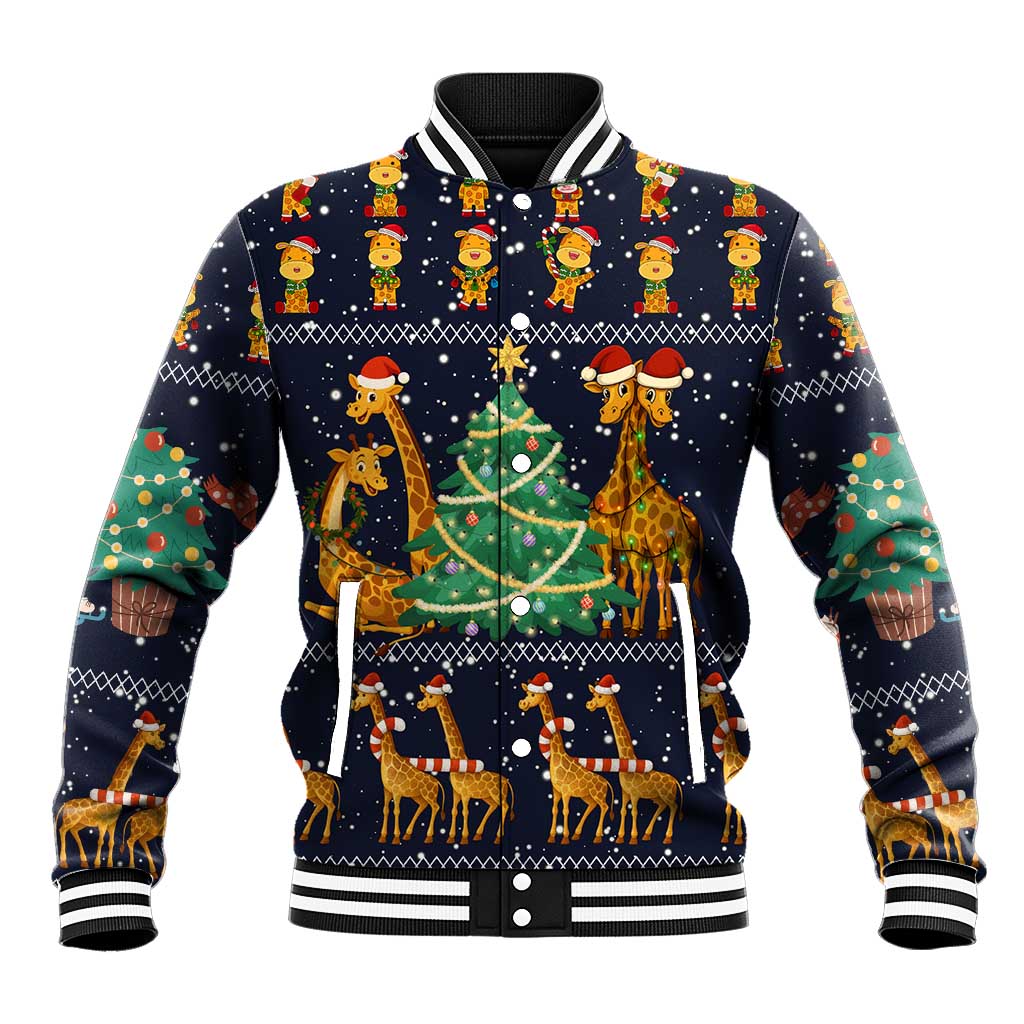 Love Giraffe Christmas Baseball Jacket Xmas Holiday Patterns - Wonder Print Shop