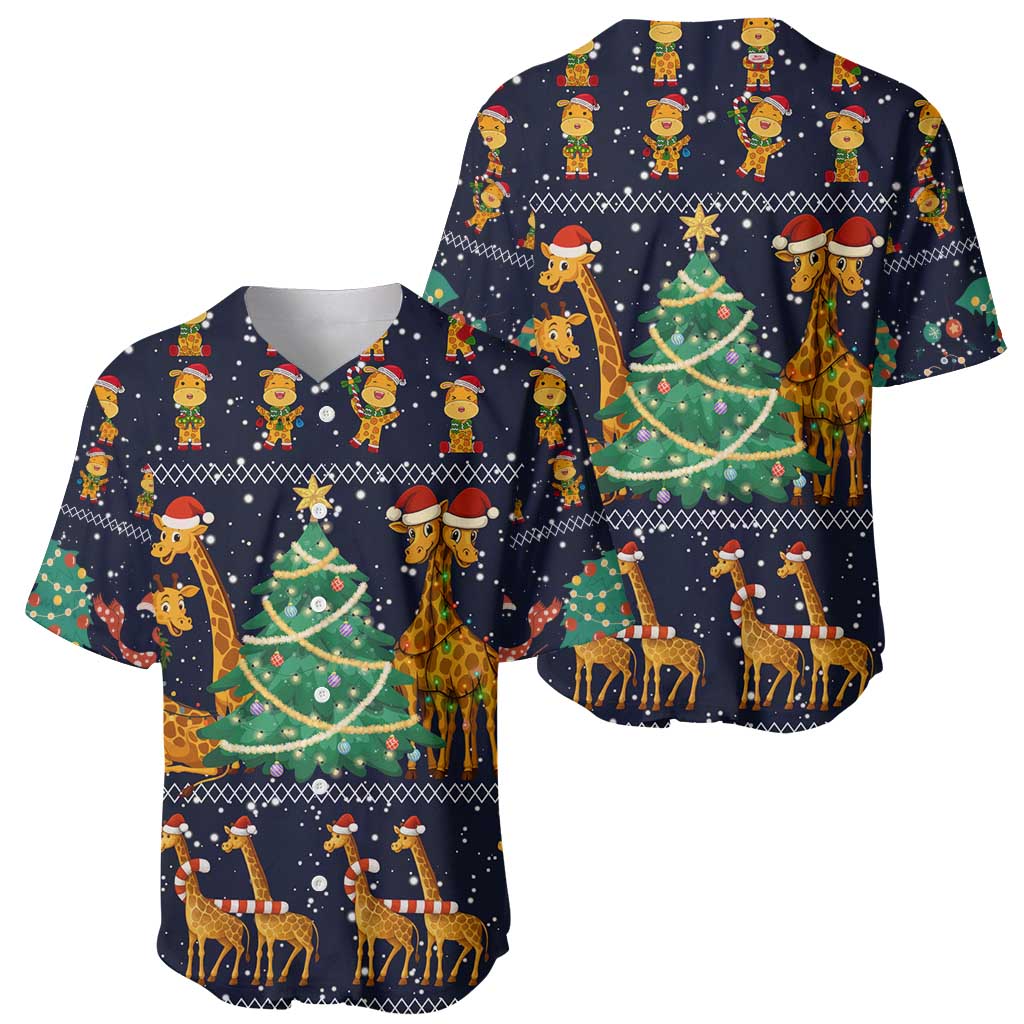 Love Giraffe Christmas Baseball Jersey Xmas Holiday Patterns - Wonder Print Shop