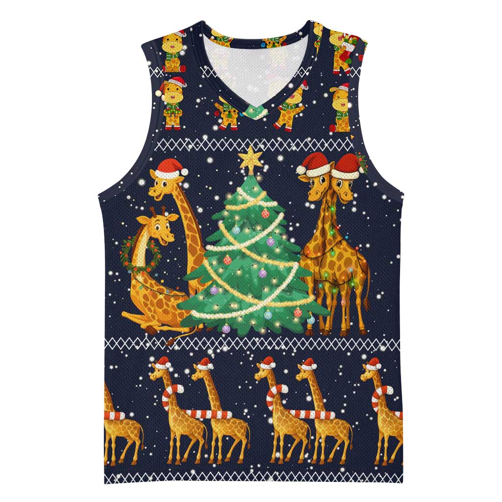 Love Giraffe Christmas Basketball Jersey Xmas Holiday Patterns - Wonder Print Shop