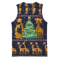 Love Giraffe Christmas Basketball Jersey Xmas Holiday Patterns - Wonder Print Shop