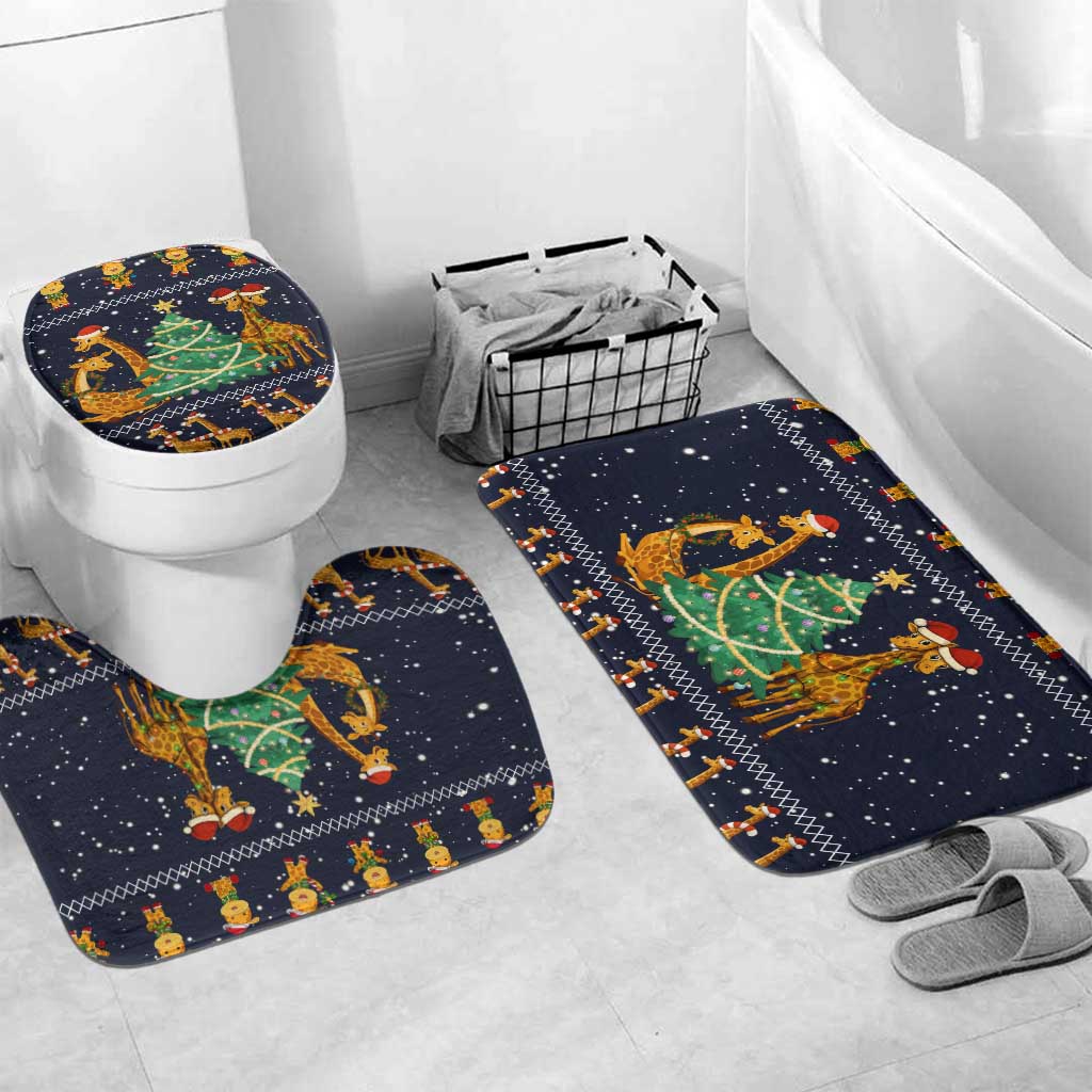 Love Giraffe Christmas Bathroom Set Xmas Holiday Patterns - Wonder Print Shop