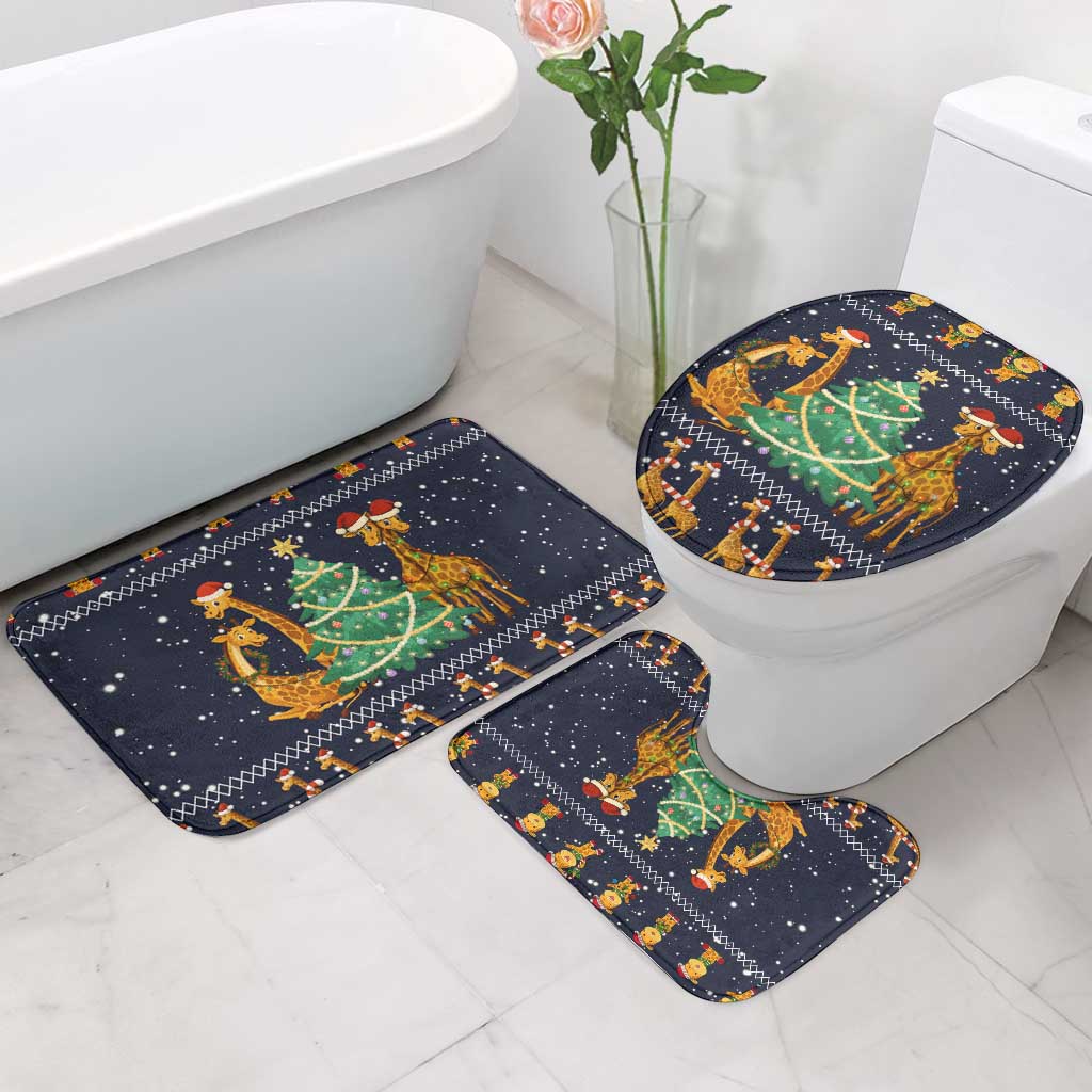 Love Giraffe Christmas Bathroom Set Xmas Holiday Patterns - Wonder Print Shop